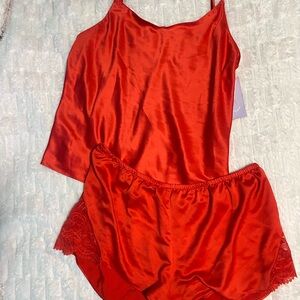 Red satin Pajama set